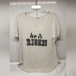 Misses boutique tee "he is RISEN" from Top Girl LA, 1X